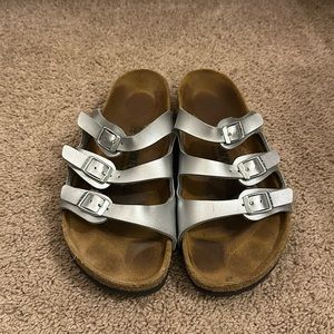 Silver Birkenstock Florida Sandal